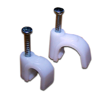 Клипса кабельная круглая, диаметр 5 мм, 100 шт., белая | код TWT-CLR-05 | TWT