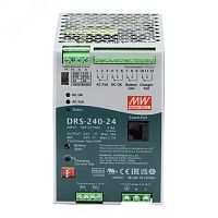 Блок питания AC-DC с функцией UPS c MODBus интерфейсом, 240Вт, вход 90-305В АС,127-431В DC, выход: 24В, выход зарядного устройства: 0-30В,0-10 А, в корпусе | код DRS-240-24 | Mean Well