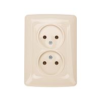 DEA Розетка 2-ая б/з с/у 10А Беж KRANZ | код KR-78-0247 | KRANZ