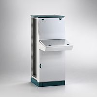 Панель передняя для пульта ENUX 1400x600мм (ВxШ) с дверями и 2 передними стойками, RAL7035, IP55 | код EUAL-060140 | ETA