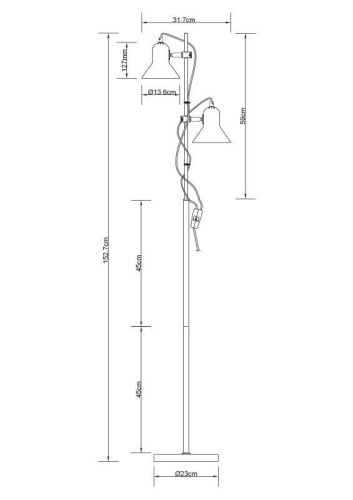 Светильник напольный KD-432F C02 Rome 2х E27 40Вт 230В черн. Camelion 14553 фото 2 Светильник напольный KD-432F C02 Rome 2х E27 40Вт 230В черн. Camelion 14553 фото 2