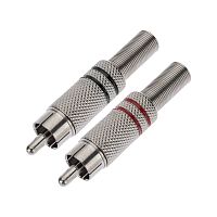 Разъем штекер RCA металл пайка ZN черный/красный PROCONNECT | код 14-0405-4 | PROCONNECT