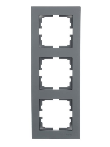 Рамка 3-местн. вертик. VESNA графит LEZARD 742-3400-153 фото 2