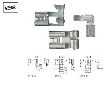 Разъем Рпм 2.5-6.3-0.8 неизолированный угловой (100шт) | код klk3735 | Klauke