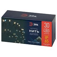 Светодиодная новогодняя гирлянда нить белый каучук 3 м тёплый свет 30 LED, IP65 ERAPS-WK3 | код Б0056014 | ЭРА