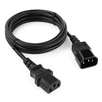 Кабель питания сист.блок-монитор Cablexpert PC-189, 1.8м, C13-C14, 6А, черный, с заземлением | код PC-189 | Cablexpert