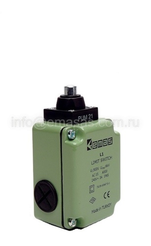 L1K13PUM211 Выключатель концевой быстрого переключения линейный 1-но направленный с пластмассовой консолью и стальным плунжером (1НО+1НЗ) | код L1K13PUM211 | EMAS