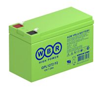 WBR GPL1272 Аккумуляторная батарея для ИБП, напряжение: 12В, ёмкость: 7,2Ач, клеммы типа: F2, Размеры ВШГ: 100x65x151мм, вес: 2,7кг. Срок службы: 12 лет. | код WBR GPL1272 | WBR