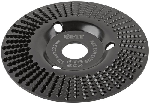 Диск обдирочный по дереву, наклонный, посадочный диаметр 22,2 мм, 125 мм, средняя насечка | код 39525 | FIT