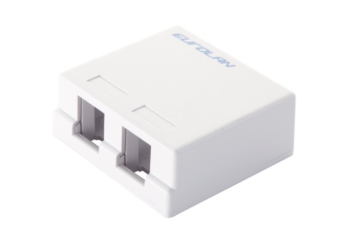 Коробка настенная 2-портовая под UTP модули Keystone белая | код 12B-00-02WT | Eurolan