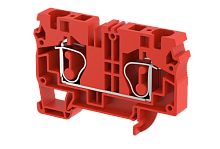 Клемма проходная пружинная 10 мм2, на 2 подключения, красная SQ10-RED | код 2105010002 | Elmex