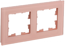 BRITE Рамка 2-мест. РУ-2-2-БрП стекло персиковый матовый IEK | код BR-M22-G-31-K96 | IEK