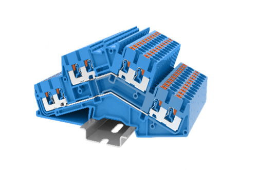 TPDS2.5-4-BU Клемма TP 2-2 проходная 2-уровневая угловая, сеч.2.5мм2, син., шт | код TPDS2.5-4-BU | SUPU