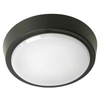 Светильник светодиодный ДБО-15w 6500К 1200Лм круглый черный | код 51474 | Feron