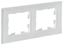 BRITE Рамка 2-мест. РУ-2-2-Бр стекло бел. матовый IEK | код BR-M22-G-31-K01 | IEK