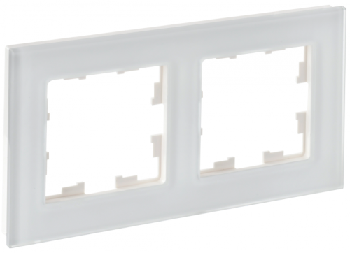 BRITE Рамка 2-мест. РУ-2-2-Бр стекло бел. матовый IEK | код BR-M22-G-31-K01 | IEK