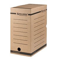 Короб архивный с клапаном А4 (260х325 мм), 150 мм, до 1400 листов, плотный, микрогофрокартон, BRAUBERG, 124849 | код 124849 | BRAUBERG