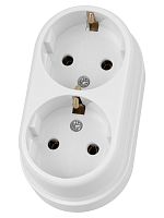 Розетка двойная 2П+3 открытой установки IP20 16А белая Ретро TDM | код SQ1806-0531 | TDM