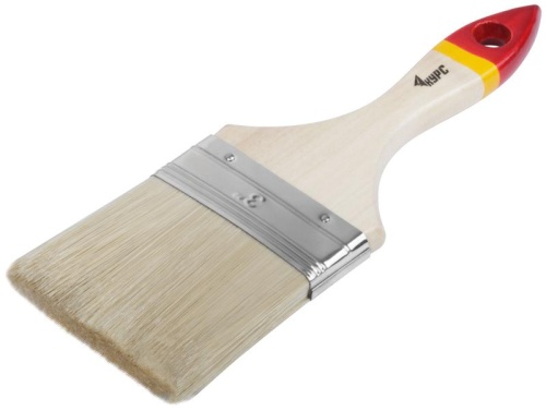 Кисть флейцевая "Модерн" 3дюйм (75мм) искусственная щетина деревянная ручка КУРС 00867