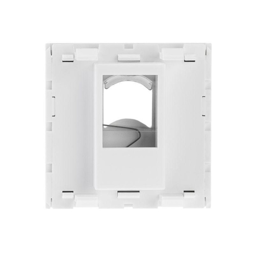 Вставка Mosaic 45х45 на 1 порт с прозр. шторкой и увеличенным окном маркировки бел. Rexant 03-0161 фото 3