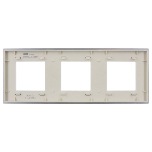 SKANDY Рамка 3-мест. SK-F33S металл сереб. IEK | код SK-M32-M-K23 | IEK фото 2