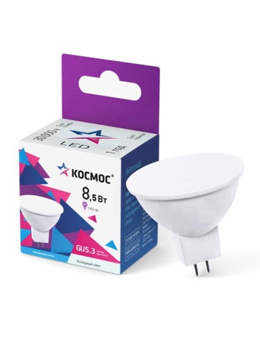 Лампа светодиодная JCDR 8.5Вт GU5.3 6500К 220В Космос | код LkecLED8.5wJCDRC65 | КОСМОС Лампа светодиодная JCDR 8.5Вт GU5.3 6500К 220В Космос | код LkecLED8.5wJCDRC65 | КОСМОС