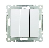 Выключатель 3-кл. СП Lillium IP20 механизм бел. Makel 30001091