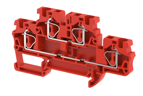 Клемма проходная пружинная 4 мм2,двухуровневая, на 2 подключения, красная SQ4-2T-RED | код 2103020002 | Elmex Клемма проходная пружинная 4 мм2,двухуровневая, на 2 подключения, красная SQ4-2T-RED | код 2103020002 | Elmex