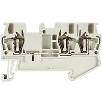 Проходная клемма, 3 точки подключения, тип фиксации провода: пружинный, номинальное сечение: 1,5 мм кв., 17,5A, 500V, ширина: 4 мм, цвет: серый, тип монтажа: DIN 35 | код 56.702.5053.0 | Wieland