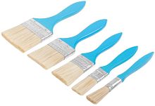 Кисть флейцевая синяя ручка набор 5шт (1/2дюйм 1дюйм 1.5дюйм 2дюйм 2.5дюйм) FIT 01502