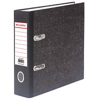 Папка-регистратор МАЛЫЙ ФОРМАТ (148х210 мм), А5, 70 мм, ВЕРТИКАЛЬНАЯ, покрытие мраморное, ПВХ,черная, BRAUBERG, 221721 | код 221721 | BRAUBERG