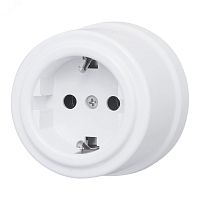 Розетка с заземляющим контактом, белый | код R1-101-21 | Bironi