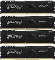 Память DDR4 4x4GB 2666MHz Kingston KF426C16BBK4/16 Fury Beast Black RTL Gaming PC4-21300 CL16 DIMM 288-pin 1.2В single rank с радиатором Ret | код 2001631 | Kingston