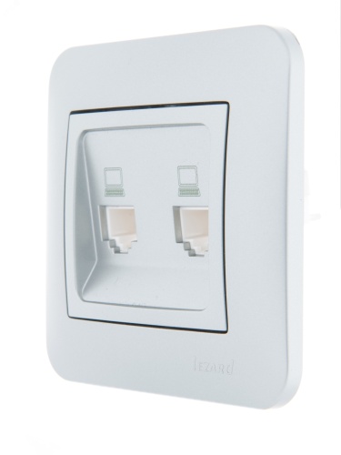 KARINA Розетка компьютер+телефон матовое серебро (10шт/120шт) | код 707-4388-143 | Lezard