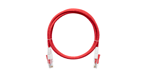 Шнур коммутационный NIKOMAX с замком U/UTP 4 пары, Кат.5е (Класс D), 100МГц, 2хRJ45/8P8C, T568B, многожильный, BC (чистая медь), 24AWG (7х0,195мм), LSZH нг(А)-HFLTx, красный, 3м | код NMC-PC4UD55B-030-CS-RD | NIKOMAX