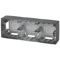 Коробка накладного монтажа 3 поста, Эра12, антрацит 12-6103-05 | код Б0043184 | ЭРА