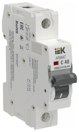 ARMAT Авт. выкл. без тепл. расц. M10N-MA 1P C 40А IEK | код AR-M10N-MA-1-C040 | IEK ARMAT Авт. выкл. без тепл. расц. M10N-MA 1P C 40А IEK | код AR-M10N-MA-1-C040 | IEK
