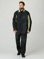 Костюм сварщика комбинированный 2 класс защиты (ткань Брезент, 550-Спилок S-2,3), черный-бежевый, 60-62/182-188 | код 87474375 | Факел