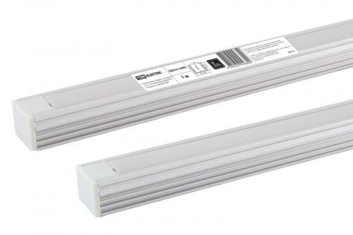 Алюминиевый профиль накладной 1612 (1 м), матовый рассеиватель, 2 заглушки, 2 крепежа TDM | код SQ0331-0485 | TDM