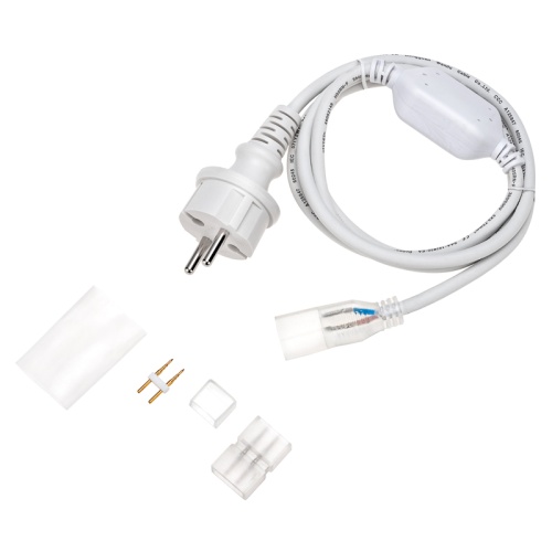 Установочный набор для одностороннего Гибкого неона 8х16мм (шнур питания каучук с диодным мостом и вилкой, заглушка, переходная муфта, игла) 1,5м NEON-NIGHT | код 134-503 | NEON-NIGHT