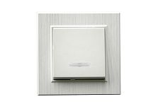 Выключатель 1-клав. с подсветкой Karea LINE STAR жемчуж. Makel 86100021