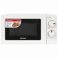 Микроволновая печь SONNEN MW2070B-6MW, 20 л, 700 Вт, таймер, механическое управление, белая, 454651 | код 454651 | SONNEN