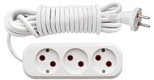 Удлинитель бытовой без заземления ПВС (2*0,75) 3 гнезда, 5 м. | код 83205 | РОС