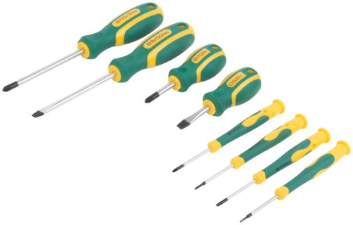 Отвертки ''Контур'', CrV сталь, прорезиненные ручки, 4 шт. + отвертки для точных работ 4 шт., блистер, набор 8 шт. | код 56038 | FIT фото 2