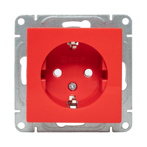 Розетка СП Эпика 16А с заземл. защ. шторки механизм красн. EKF UP1-SOR-111 фото 3