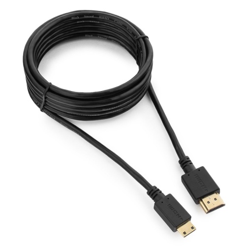 Кабель HDMI-miniHDMI Cablexpert CC-HDMI4C-10, 19M/19M, 3.0м, v1.4, 3D, Ethernet, черный, позол.разъемы, экран, пакет | код CC-HDMI4C-10 | Cablexpert