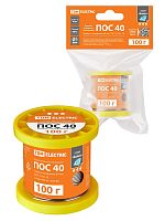 Припой ПОС 40, трубка с канифолью, ГОСТ 21931-76, ?1 мм, 100 г, катушка, инд. упак., Алмаз TDM | код SQ1025-1811 | TDM