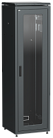 Шкаф сетевой 19 ITK LINEA N 47U 600х800мм стеклянная передняя дверь черный | код. LN05-47U68-G | ITK