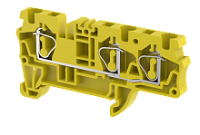 Клемма проходная пружинная 4 мм2 на 3 подключения, желтая SQ4-1X2-YELLOW | код 2103050004 | Elmex