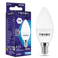 Лампа светодиодная 7Вт С37 6500К Е14 176-264В | код. TKE-C37-E14-7-6.5K | TOKOV ELECTRIC